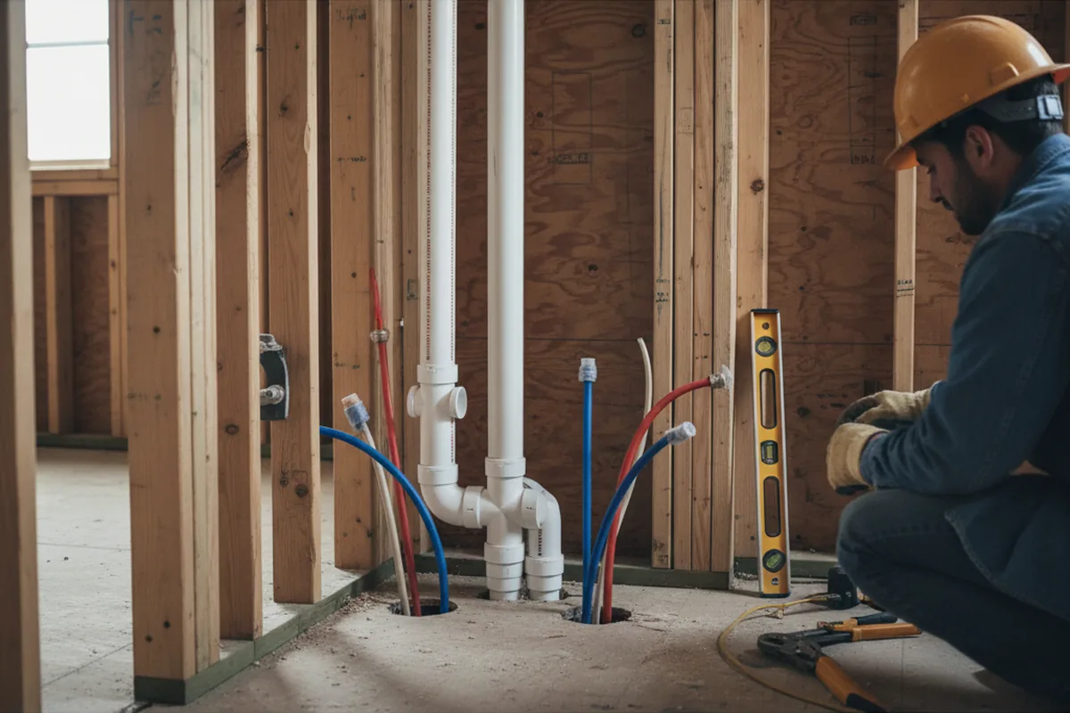 Drain and supply rough-in during Leak Detection in Weaver